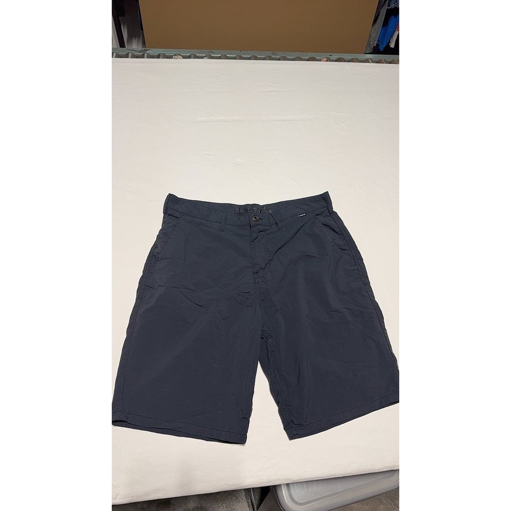 Hurley Mens Casual Shorts Navy Blue Polyester Size 34